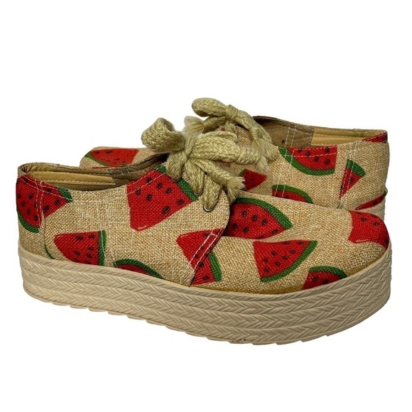 Cute Watermelon Canvas Platform Sneakers - Picture 2 of 16